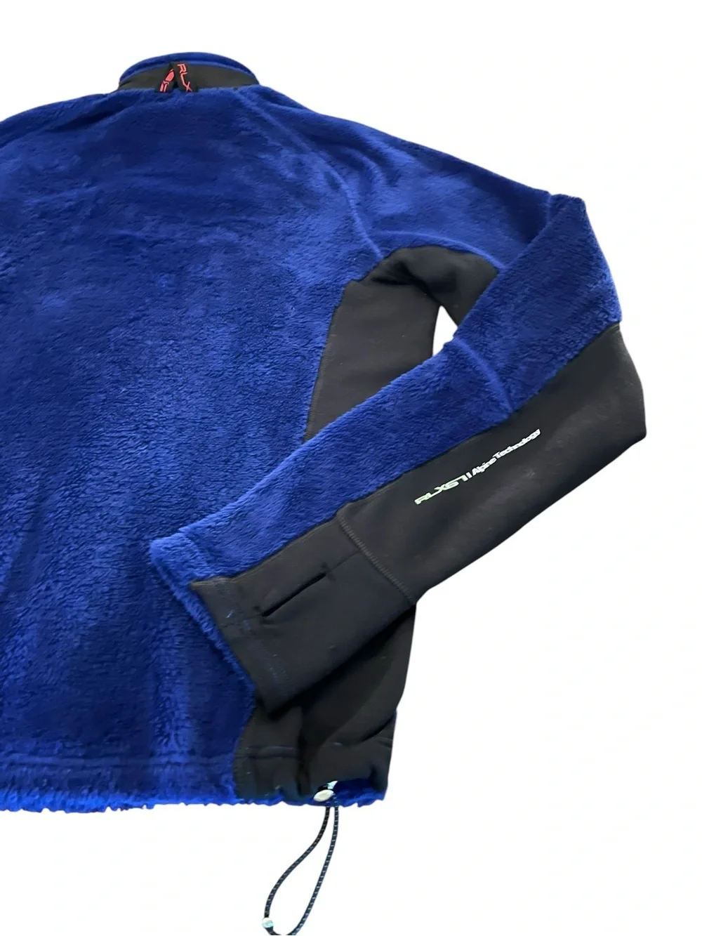 RLX Ralph Lauren Men’s Navy Blue & Black Fleece Racing Jacket SZ Large